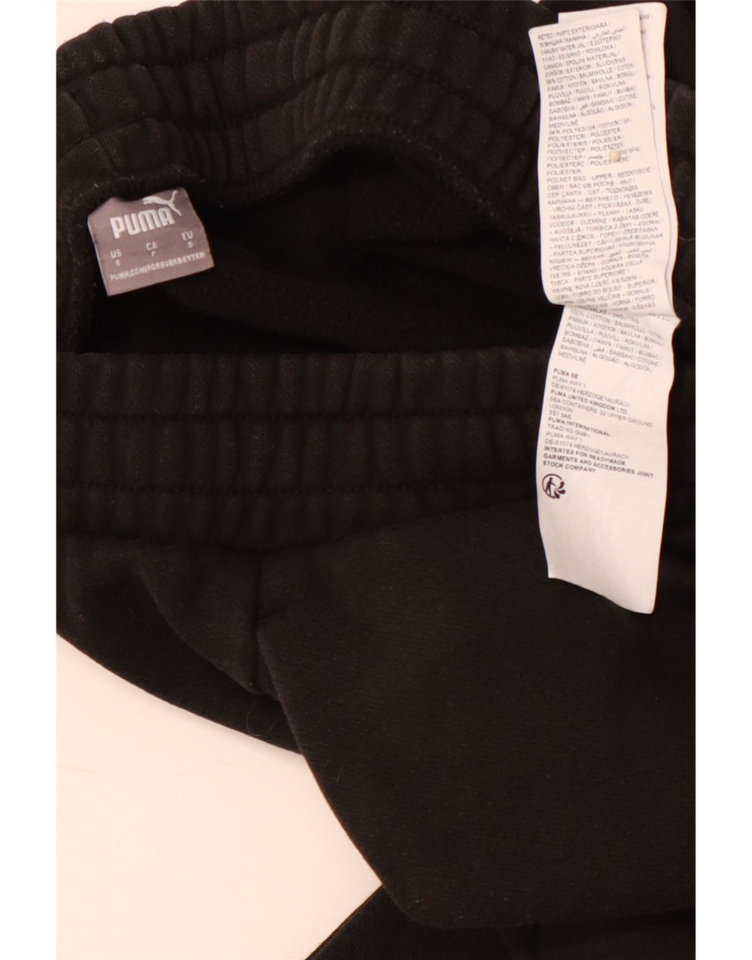 PUMA Herren-Trainingshose, Größe S, schwarze Baumwolle
