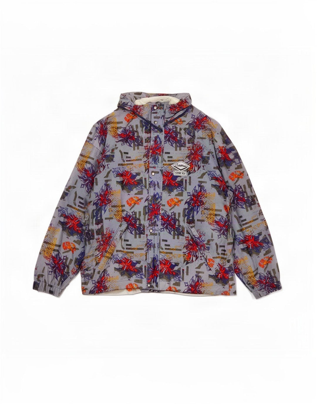 Loffler Herren-Regenjacke mit Kapuze, UK 40, Größe L, blau, geometrisch