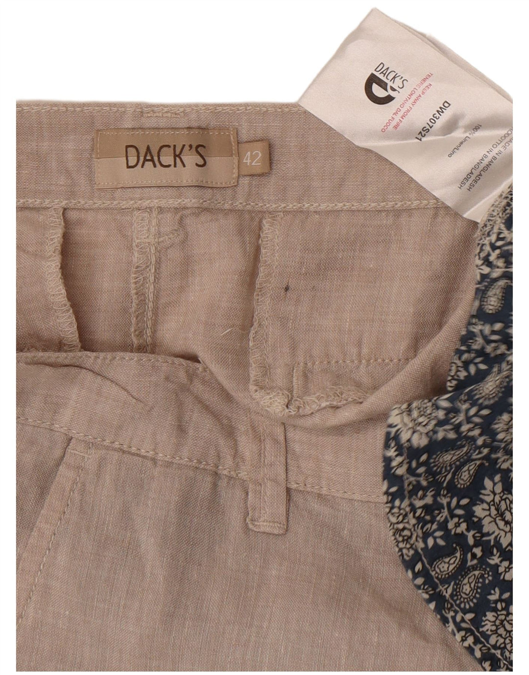 Dack's Herren-Chinoshorts US 42 Large W32 Beige Leinen
