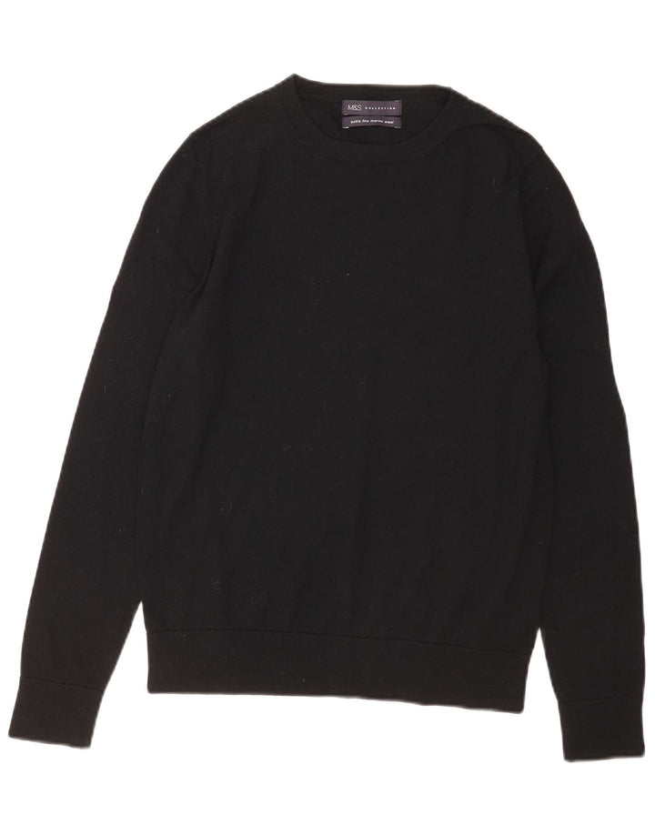 Marks & Spencer Damen-Pullover mit Rundhalsausschnitt, Gr. 12, mittelschwarz