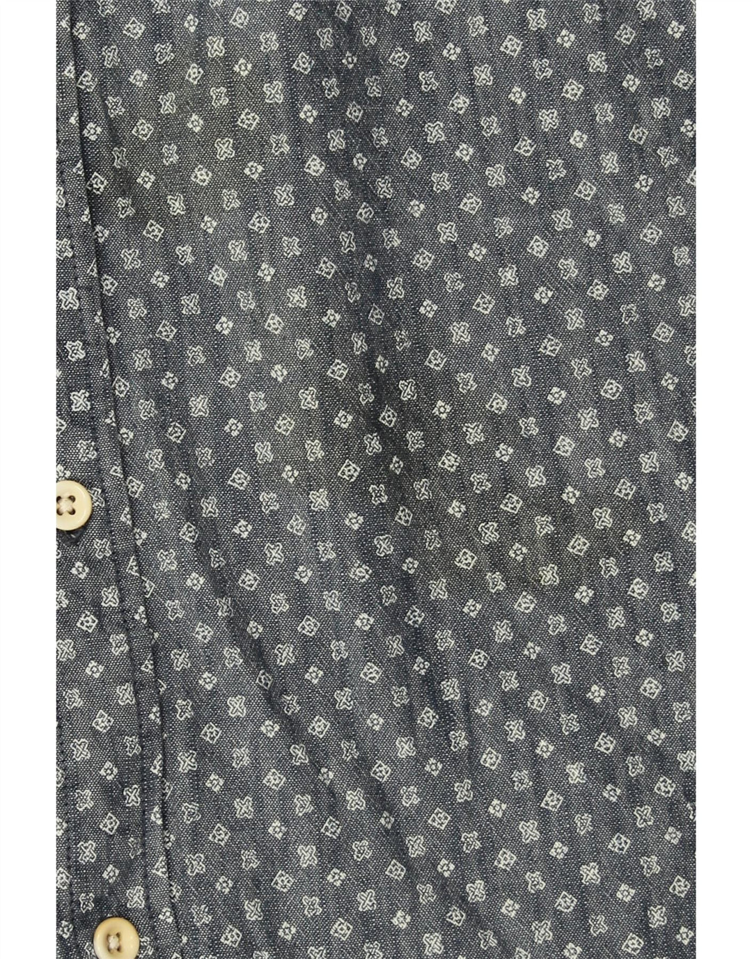 QUIKSILVER Modernes Herrenhemd XL aus marineblau gepunkteter Baumwolle