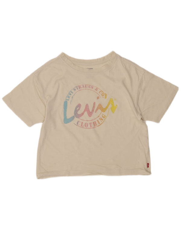 Levi's Crop Graphic T-Shirt-Oberteil für Mädchen, 11–12 Jahre, gebrochenes Weiß