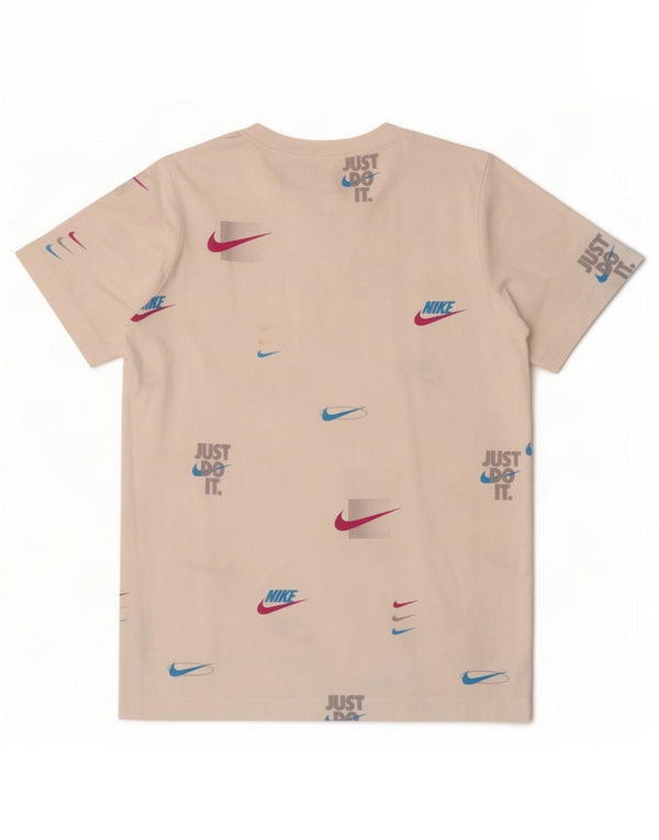 Nike Jungen T-Shirt mit Grafik, 12–13 Jahre, Größe L, weiße Baumwolle