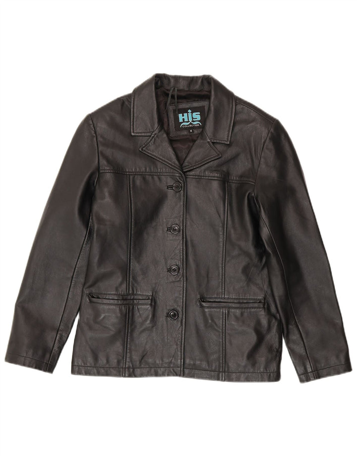 Vintage Damen Lederjacke UK 12 Medium Schwarz