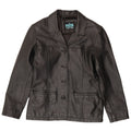 Vintage Damen Lederjacke UK 12 Medium Schwarz