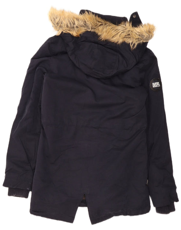 Superdry Damen-Sherpa-Parka mit Kapuze, UK 14, Mittelmarineblau, Polyester
