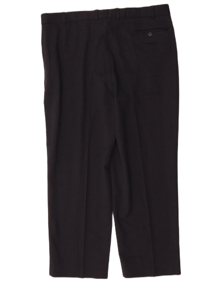 Gerade Herren-Anzughose von Marks & Spencer, W40, L29, marineblaues Polyester