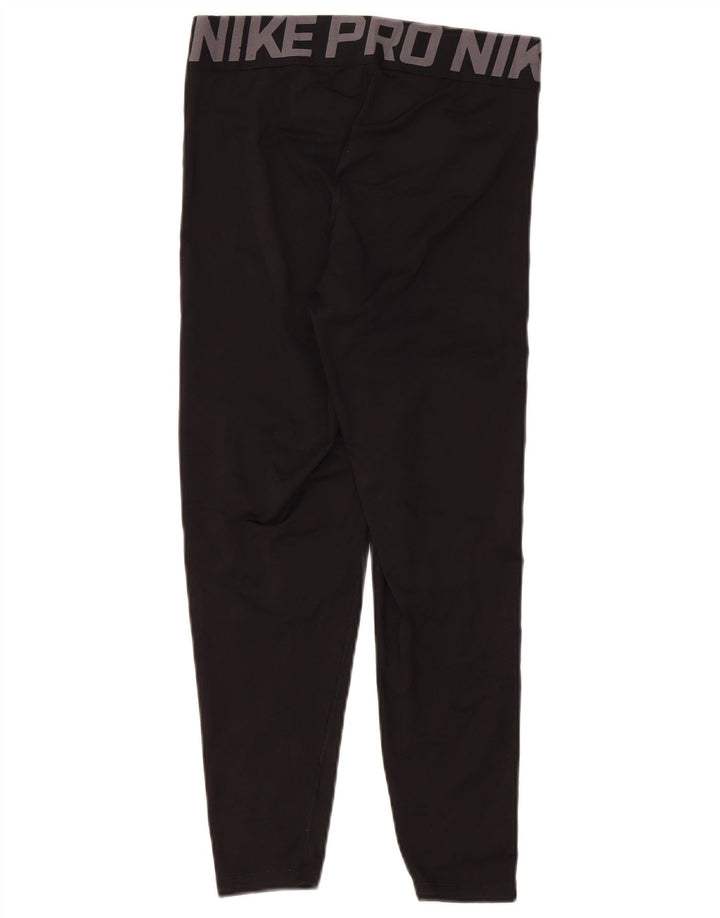 NIKE Womens Dri Fit Graphic Leggings UK 10 Small Schwarz Polyester