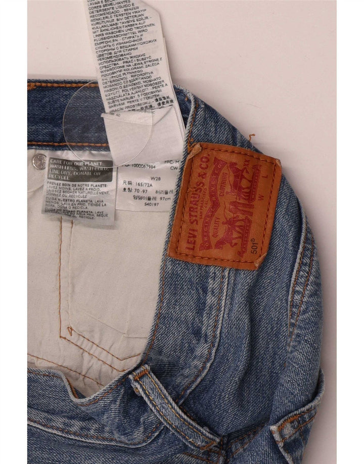 Levi's Damen 501 Jeansshorts W28 mittelblaue Baumwolle