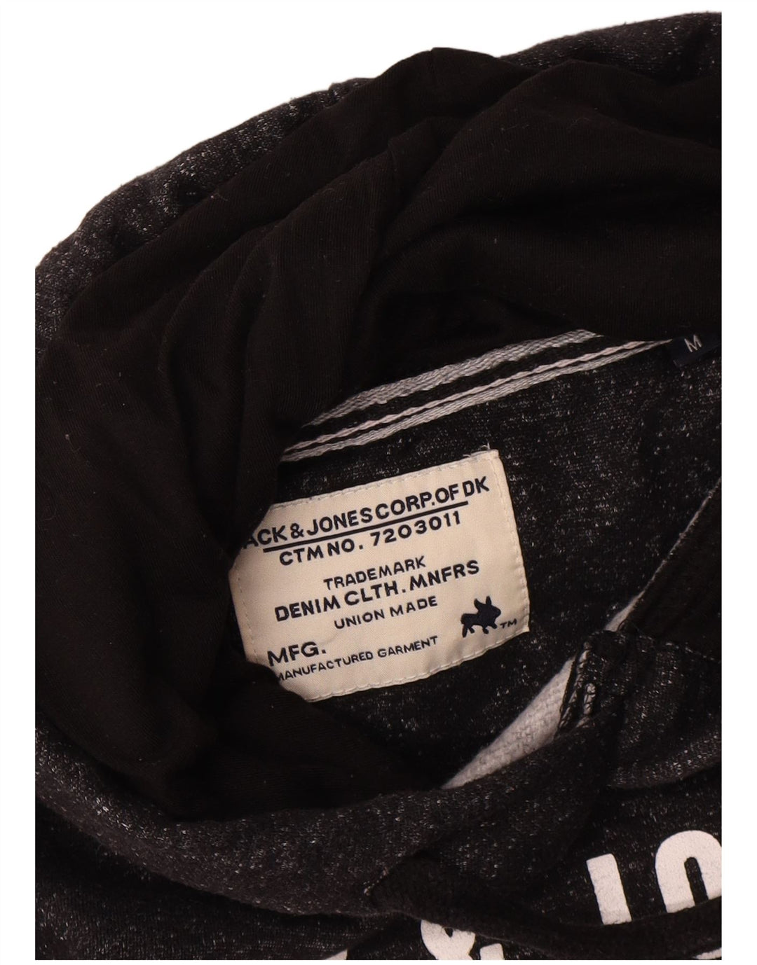 Jack & Jones Herren-Kapuzenpullover mit Grafik, mittelschwarz meliert