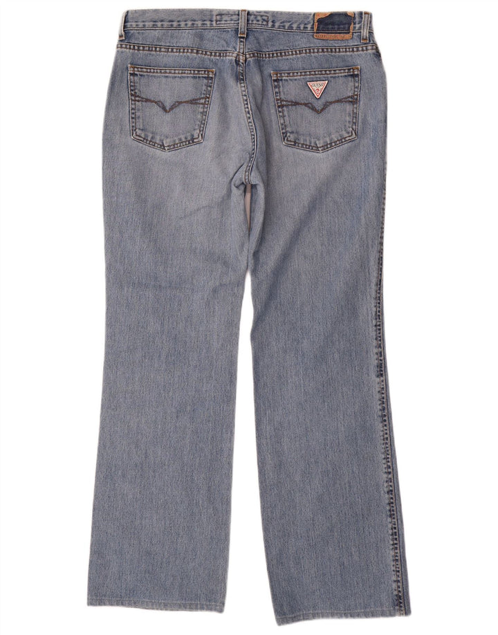 Guess Herren Distressed Straight Jeans W34 L31 Blau