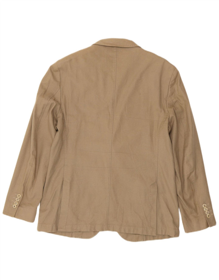 Massimo Dutti Herren-Blazer mit 2 Knöpfen, EU 58, 2XL, beige Baumwolle