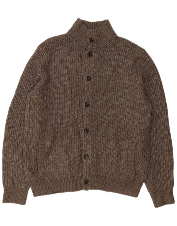 Marks & Spencer Mens Cardigan Sweater Large Brown Flecked Wool