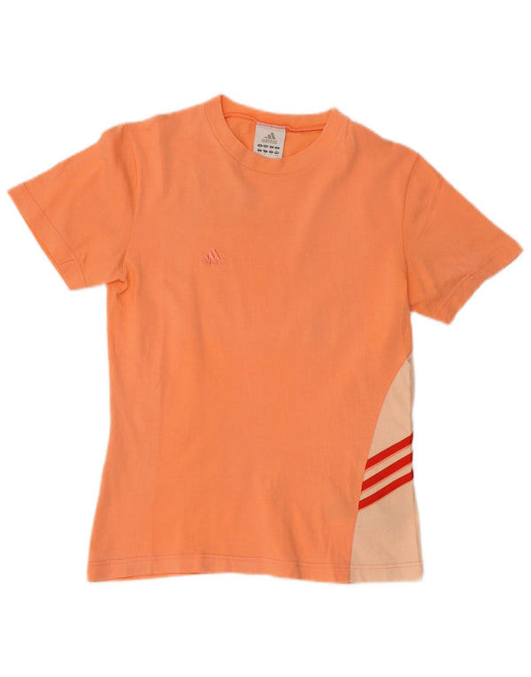 Adidas Kurzarm-T-Shirt für Damen, UK 12, Mittelorange, Farbblock
