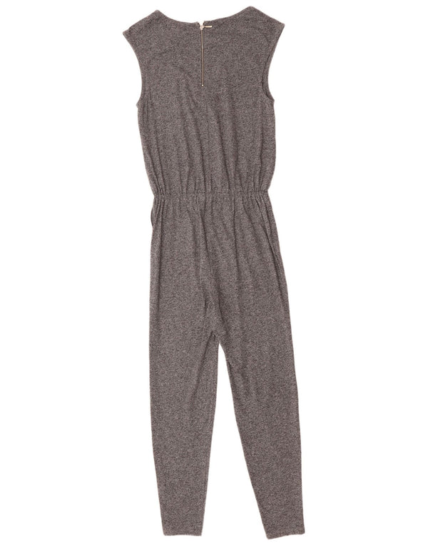 BENETTON Damen-Overall, ärmellos, Gr. 6, XS, grau gefleckte Baumwolle