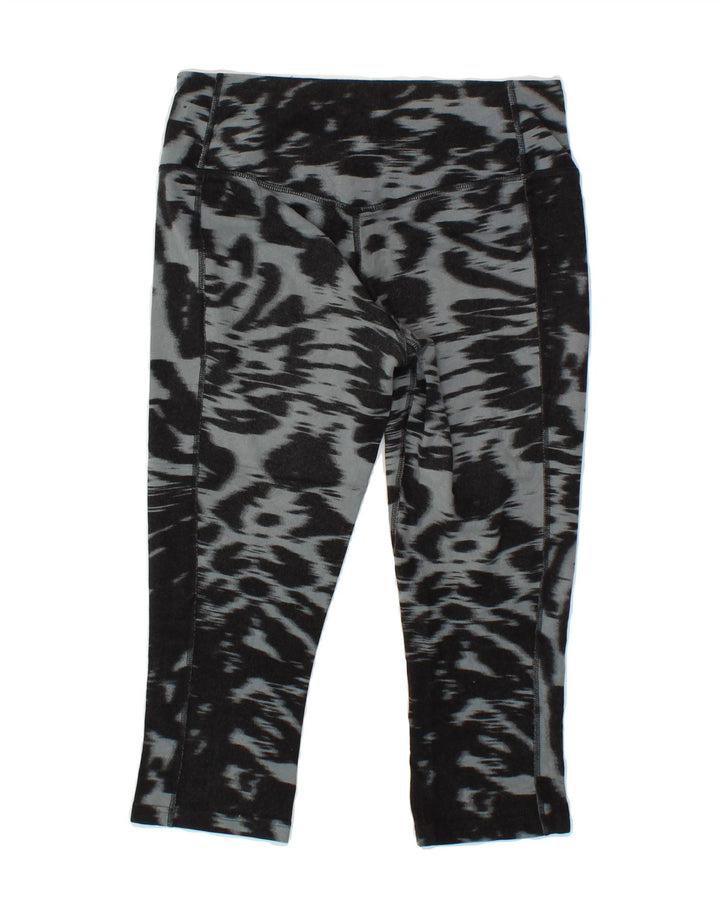 NIKE Womens Capri Leggings UK 10 Small Black Tie Dye Cotton Vintage Nike and Second-Hand Nike from Messina Hembry 
