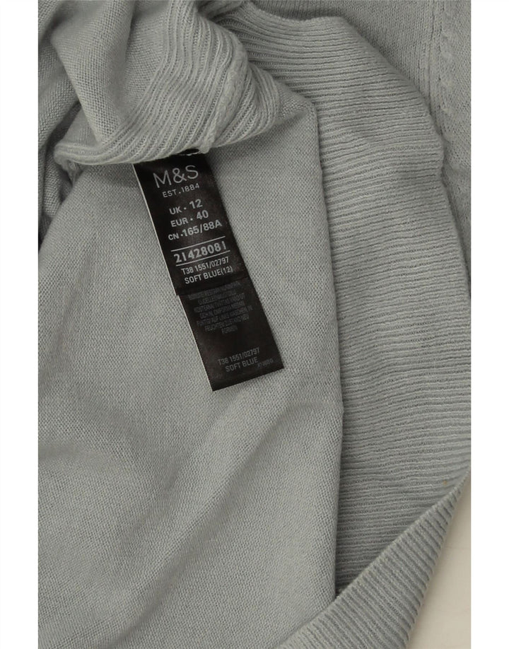 Marks & Spencer Damen-Pullover mit Rundhalsausschnitt, UK 12, Mittelblau, Acryl