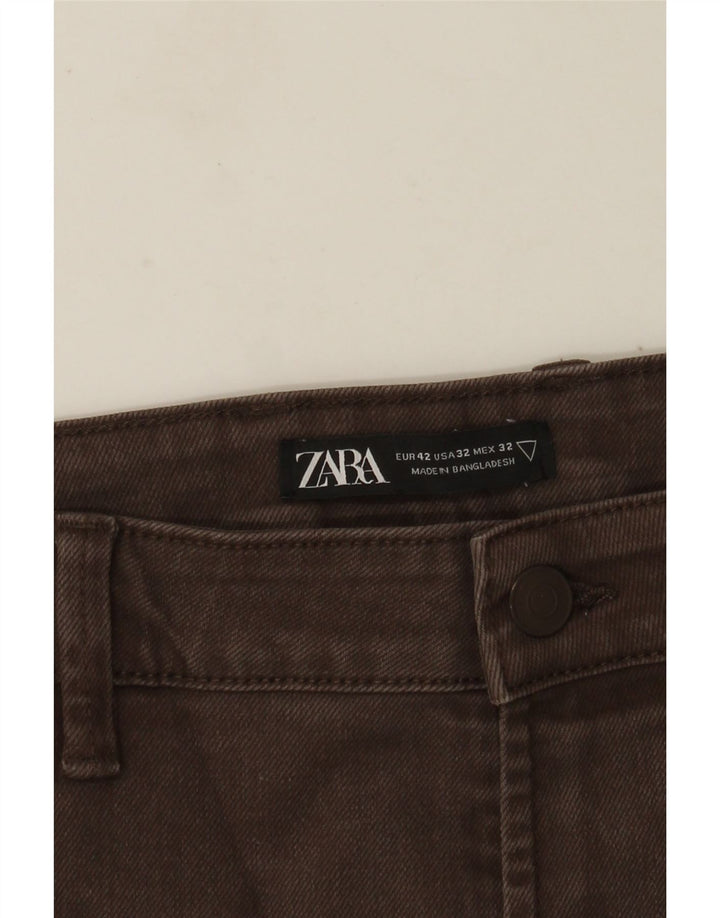 Zara Herren Straight Jeans EU 42 Large W32 L27 Braun