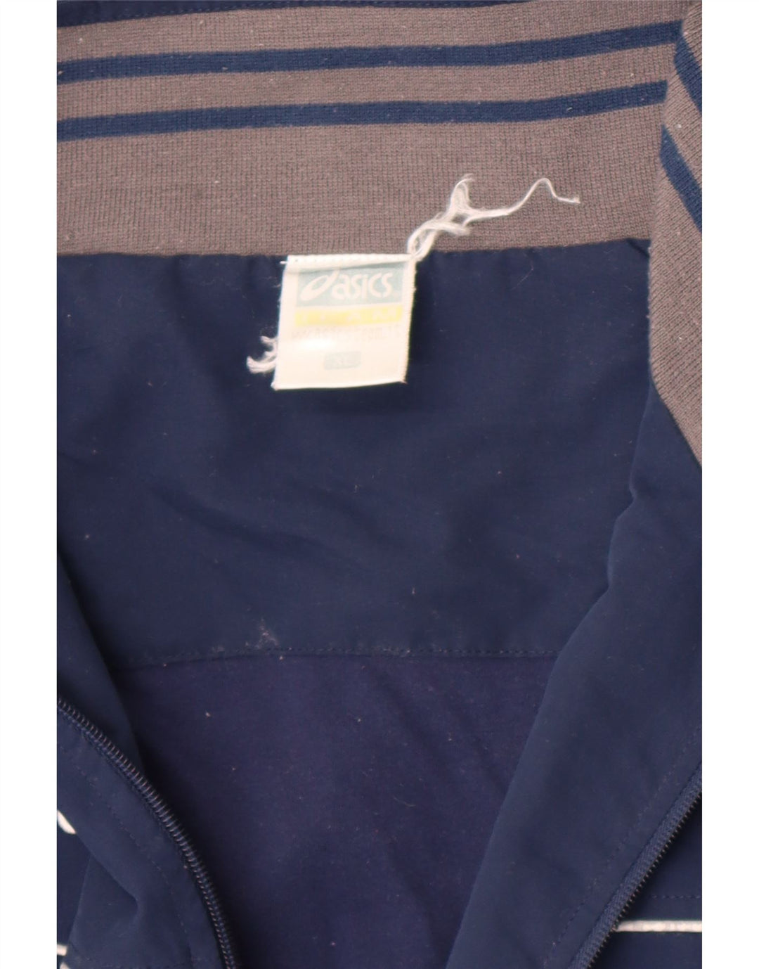Asics Herren-Trainingsanzug-Top-Jacke XL, Marineblau, Farbblock-Polyester