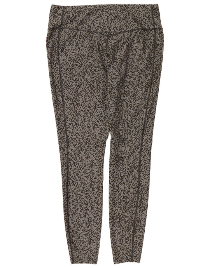 NIKE Damen Dri Fit Leggings UK 18 XL Graues Polyester mit Animal-Print