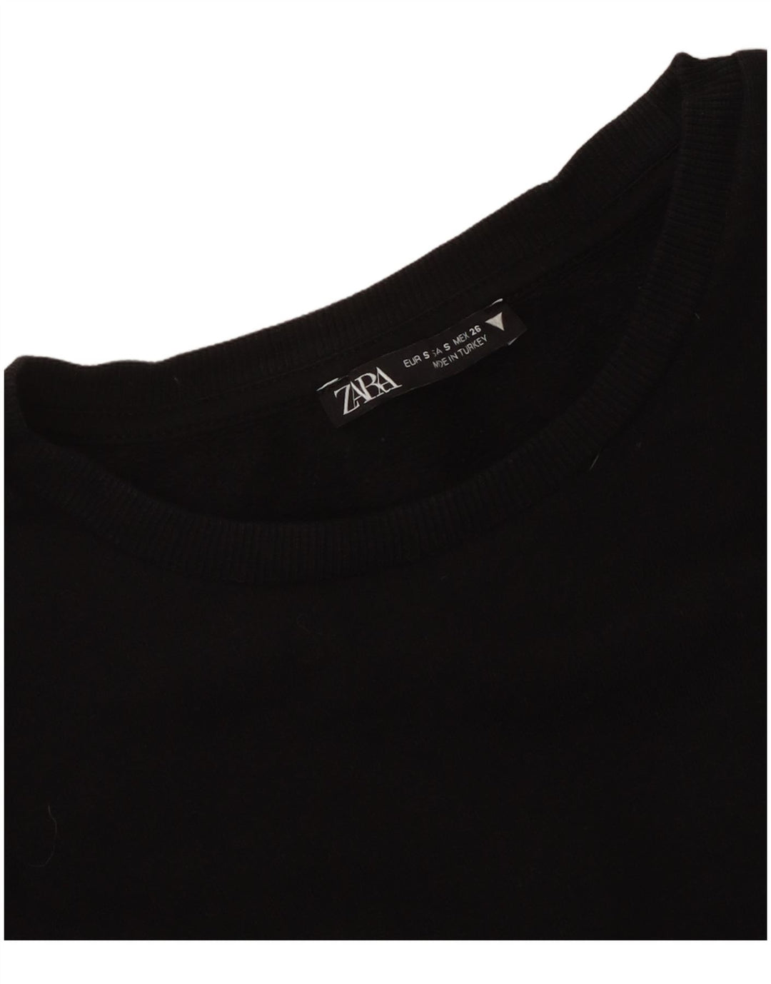 Zara Damen Top Langarm UK 8 Small Schwarz
