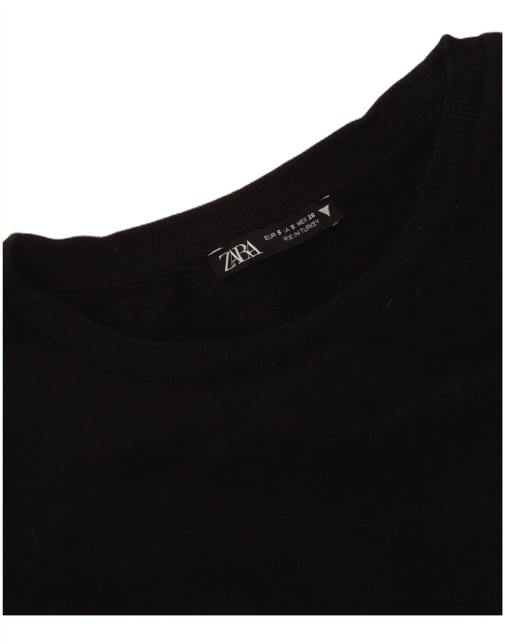 Zara Damen Top Langarm UK 8 Small Schwarz