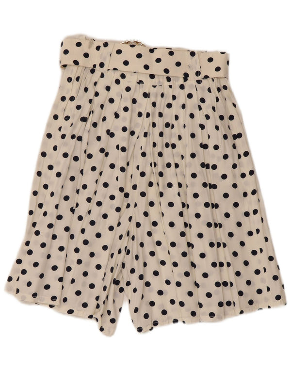 Naif Damen-Shorts mit hoher Taille, plissiert, lässig, Größe M, W24, weiß gepunktet