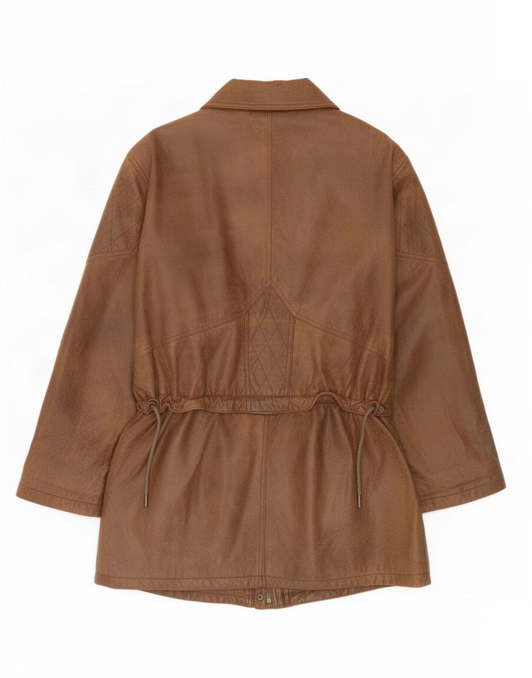 Vintage Damen Ledermantel EU 40 Mittelbraun