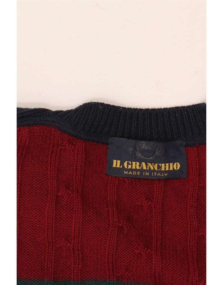 IL GRANCHIO Herren-Pullover mit V-Ausschnitt, XL, mehrfarbig, Farbblock