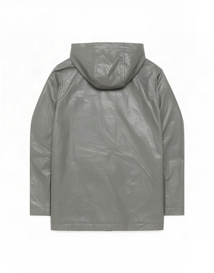 Topshop Damen-Regenjacke mit Kapuze, UK 8, Größe S, grau, Polyester