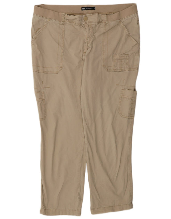 Lee Damen-Hose mit lockerer Passform, verkürzte Passform, US 18, 2XL, W38, L25, Beige, Baumwolle