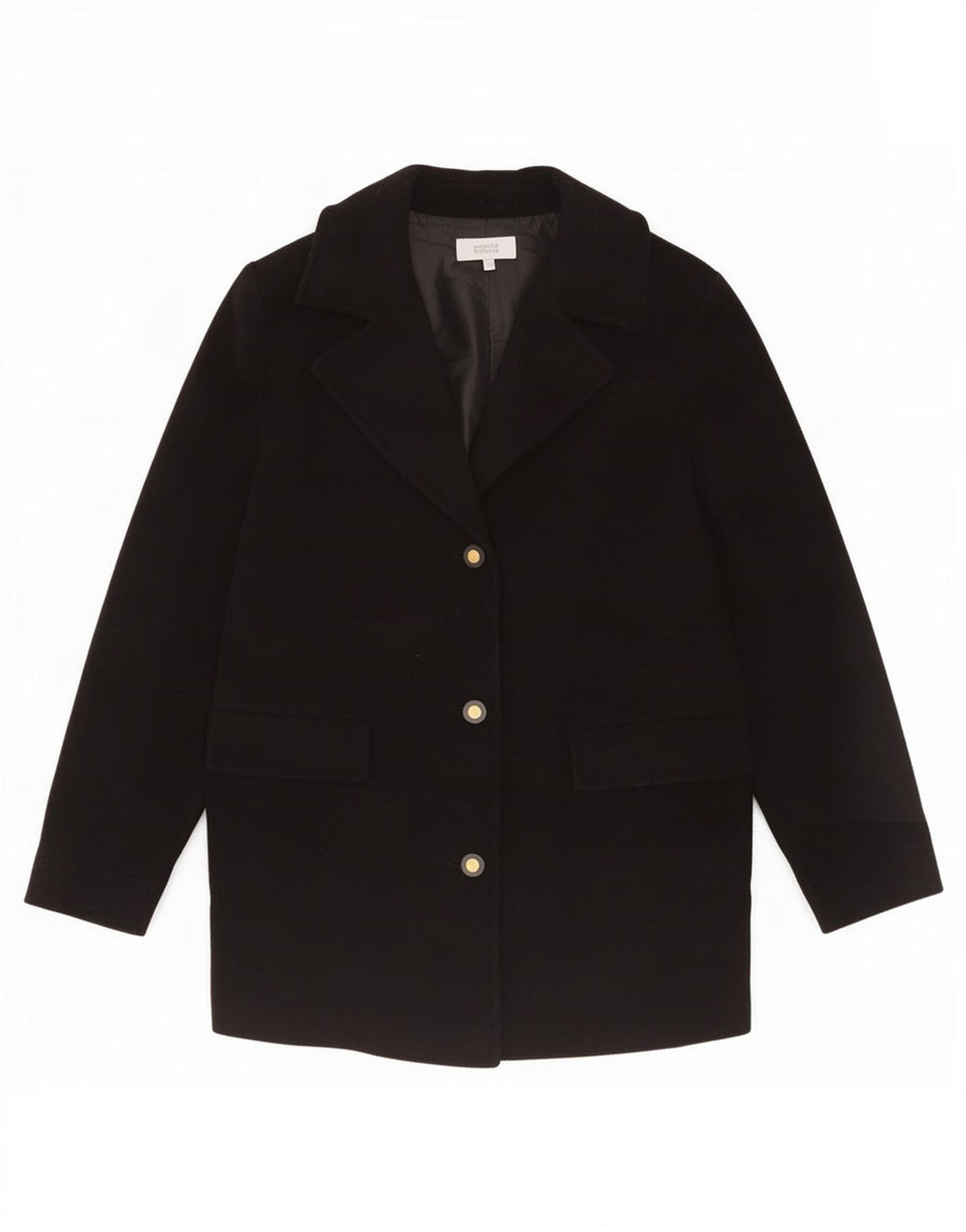 Marks & Spencer Damen-Blazerjacke mit 3 Knöpfen, UK 18, XL, schwarze Wolle