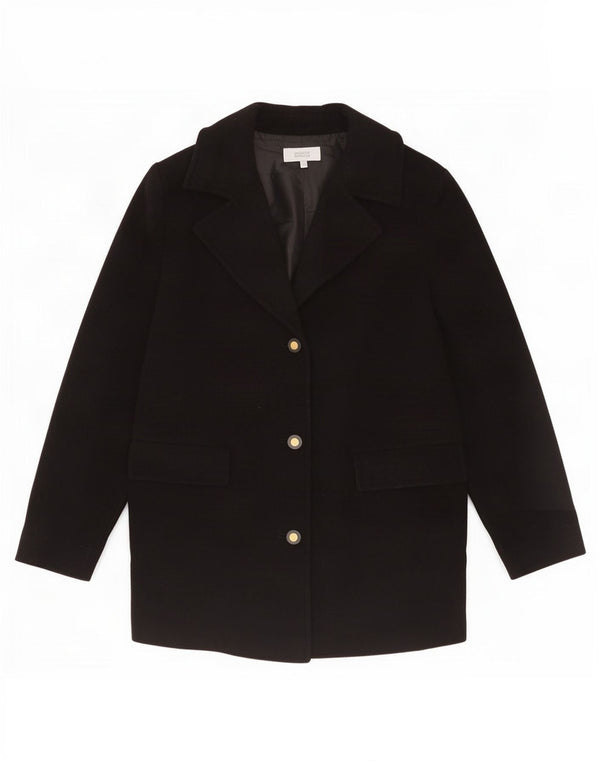 Marks & Spencer Damen-Blazerjacke mit 3 Knöpfen, UK 18, XL, schwarze Wolle