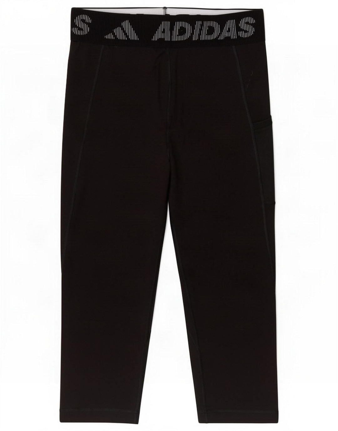 Adidas Womens Graphic Capri Leggings UK 12/14 Medium Black Polyester