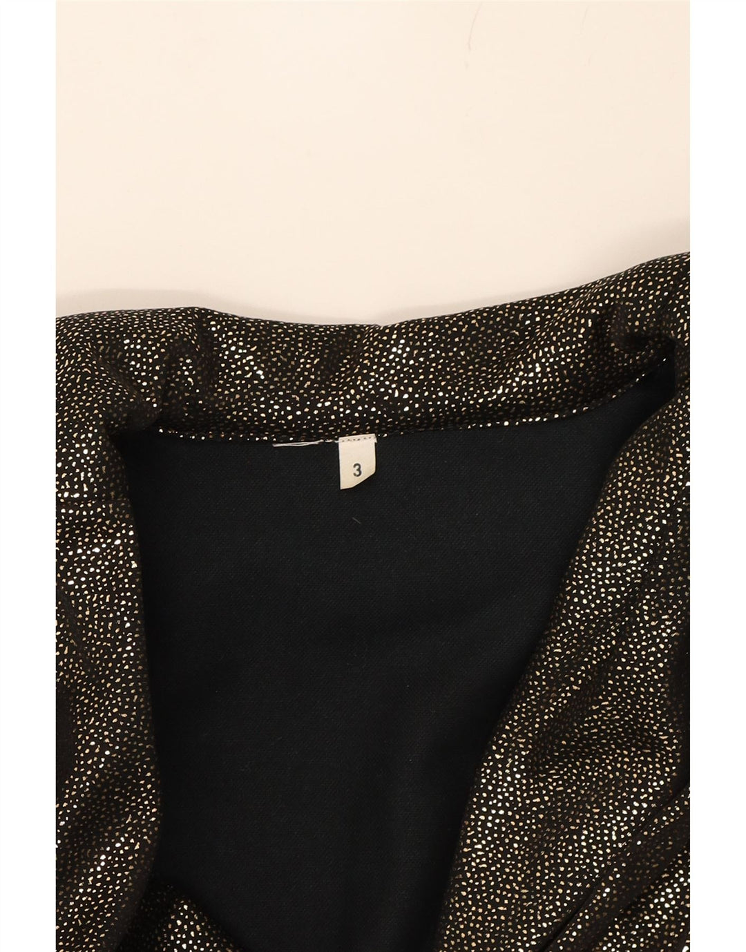 VINTAGE Womens 3 Button 3/4 Sleeve Blazer Jacket UK 14 Medium Black Cotton Vintage Vintage and Second-Hand Vintage from Messina Hembry 