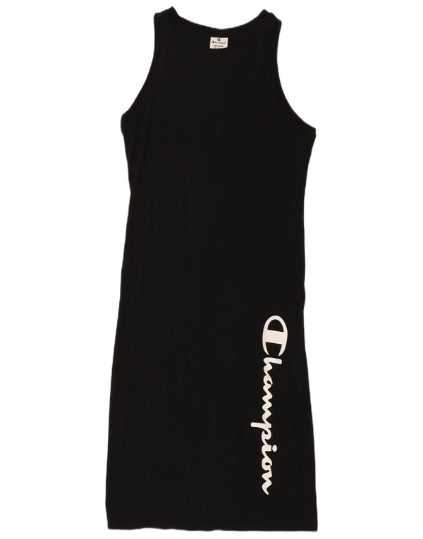 Champion Damen-T-Shirt-Kleid mit Grafik, ärmellos, Größe M, Schwarz, Baumwolle