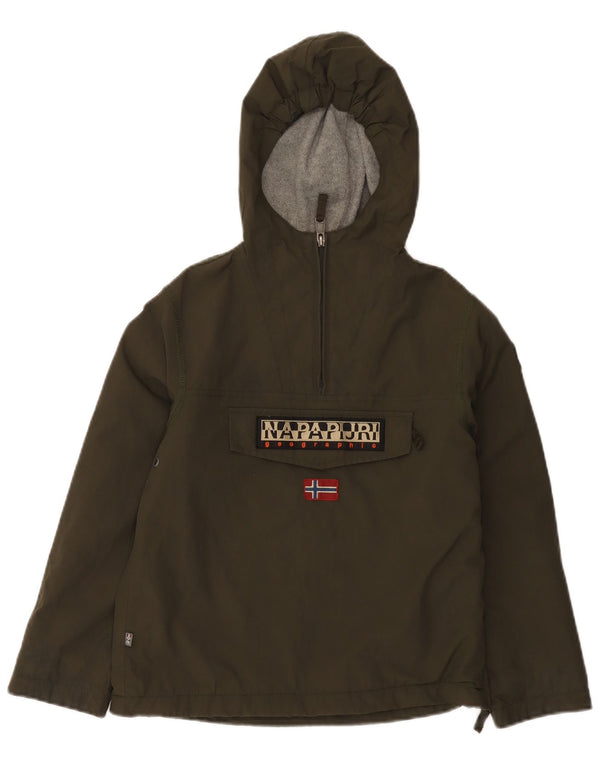 Napapijri Boys Geographic Graphic Hooded Anorak Jacket 9–10 Jahre Khaki