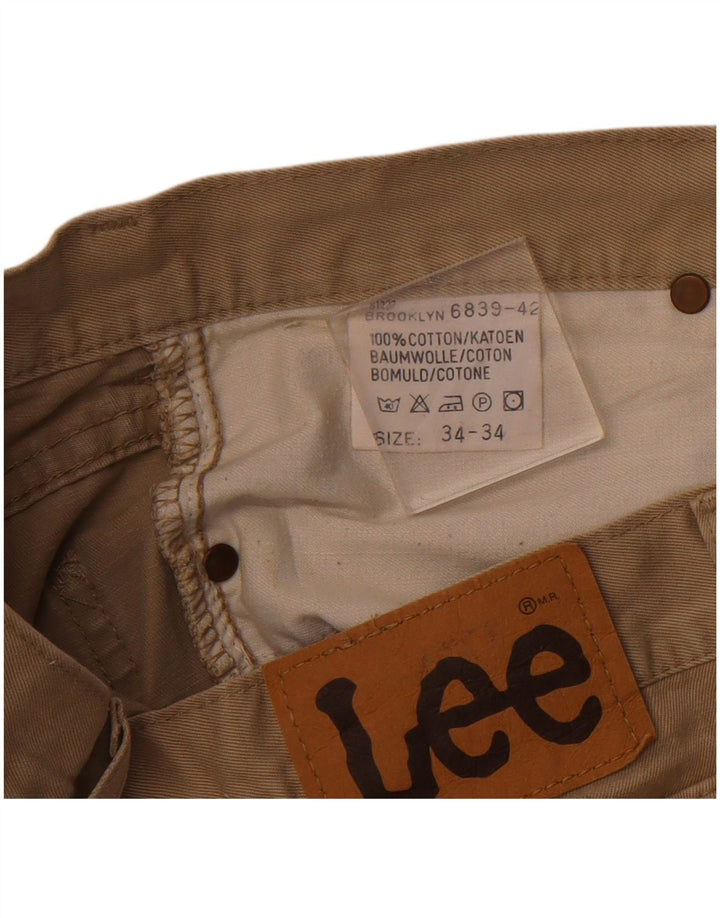 Lee Herren Tapered Freizeithose W34 L34 Beige Baumwolle