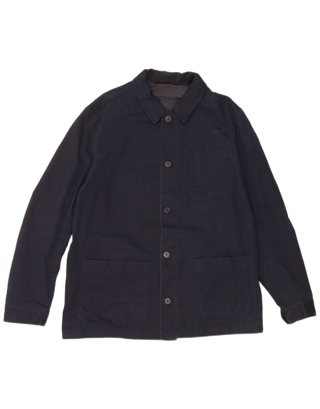 Massimo Dutti Herren-Utility-Jacke UK 40 Große marineblaue Baumwolle