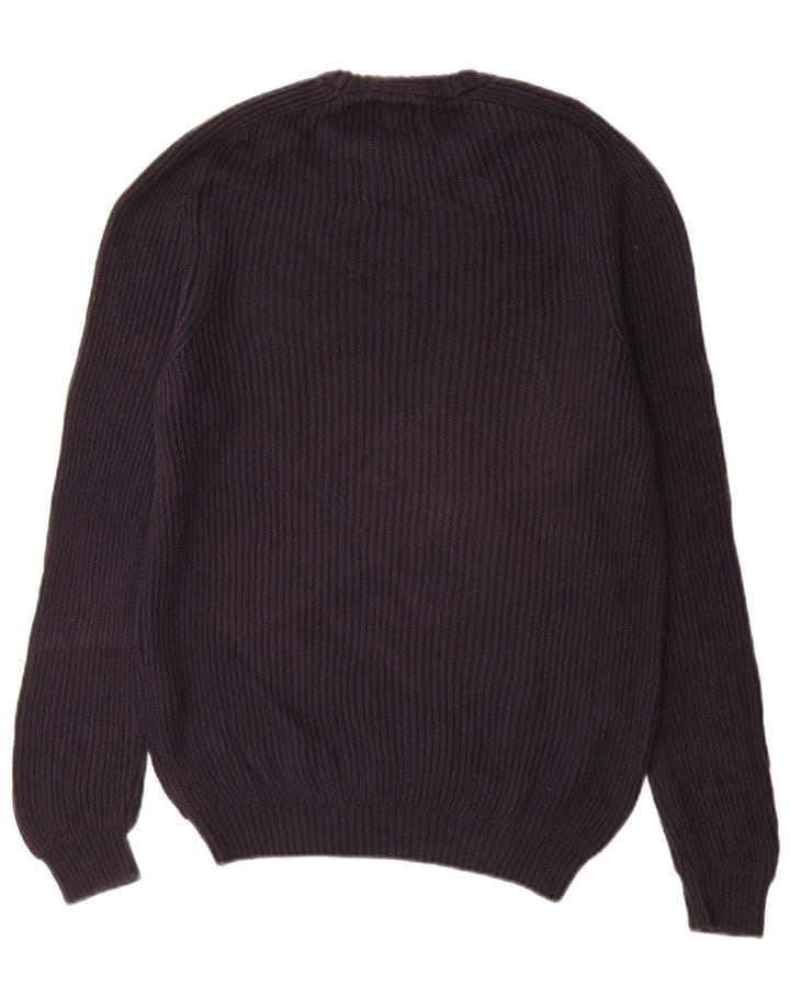 Zara Herren-Pullover mit Rundhalsausschnitt, mittlere marineblaue Baumwolle