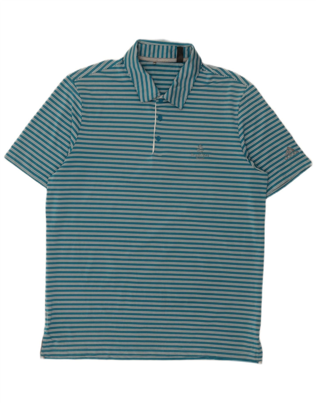 Adidas Herren-Poloshirt, groß, blau gestreift, Polyester