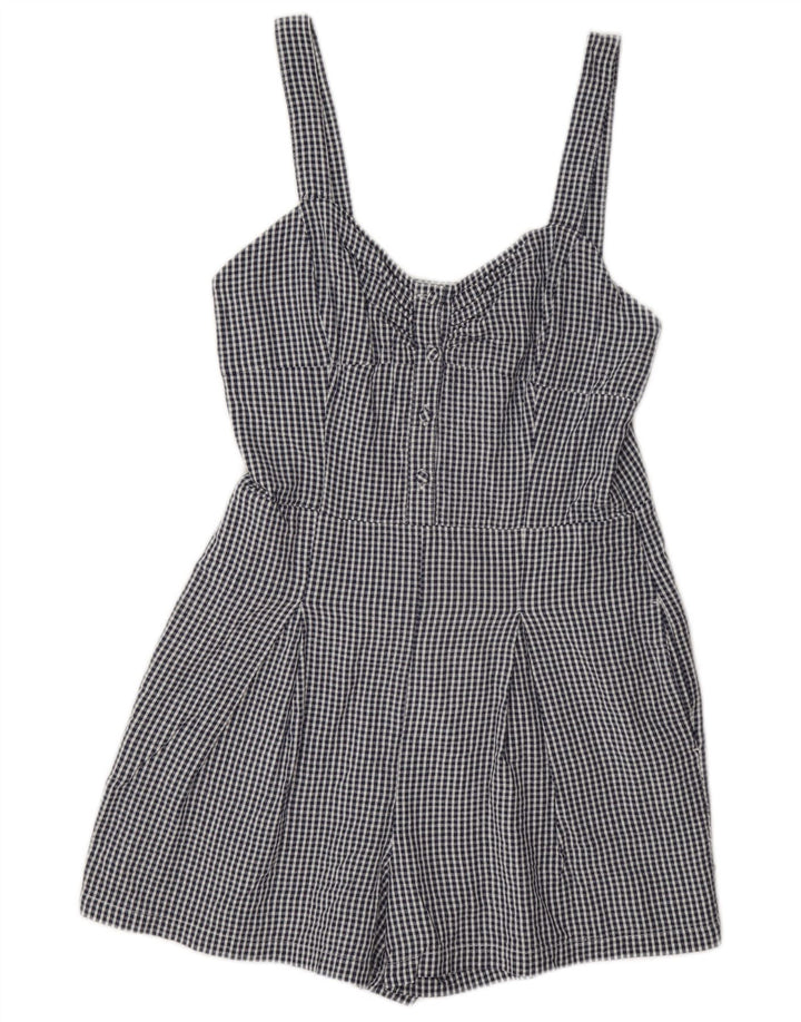 Jack Wills ärmelloser normaler Damen-Spielanzug, UK 10, klein, blau kariert, Baumwolle