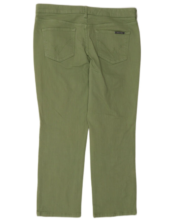 White Stuff Damen Crop Straight Jeans UK 12 Medium W32 L25 Grüne Baumwolle