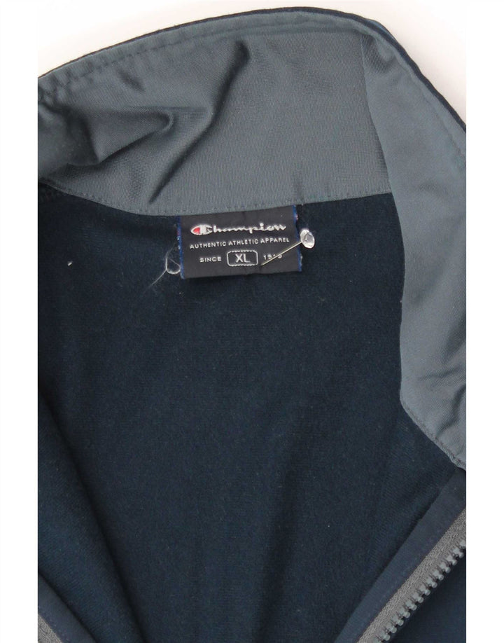 Champion Herren-Trainingsanzugoberteil, XL, Marineblau, Farbblock-Polyester