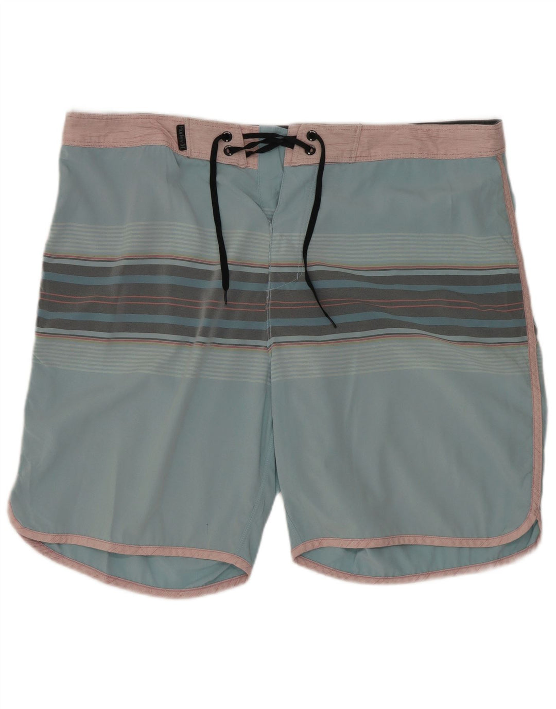 Hurley Herren-Badeshorts, groß, blau gestreift, Polyester