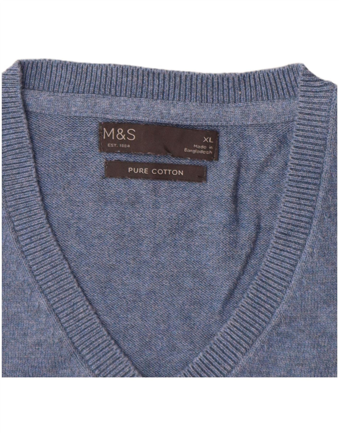 Marks & Spencer Herren Weste Tank Top XL Blau Baumwolle
