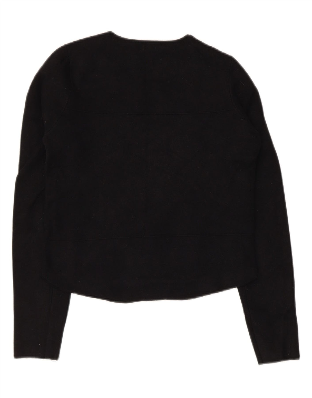ZARA Womens Crop Crew Neck Jumper Sweater UK 10 Small Black
