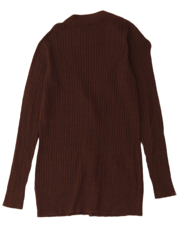 Zara Damen-Cardigan-Pullover UK 16 Large Braun