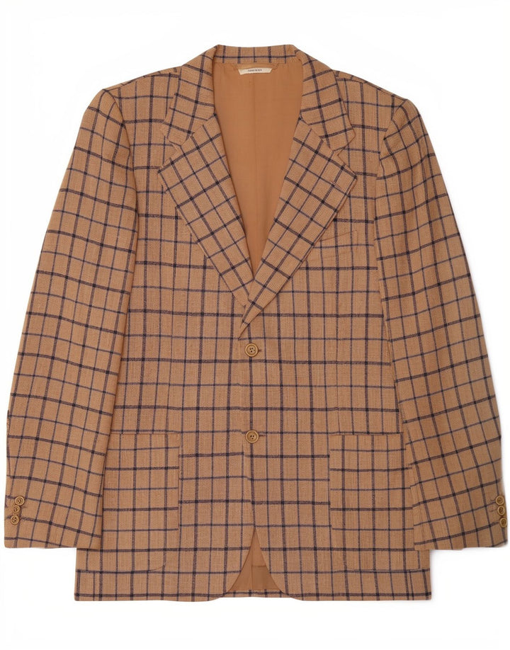 Cerruti 1881 Herren-Blazer mit 2 Knöpfen, IT 54, 2XL, beige kariert, klassisch