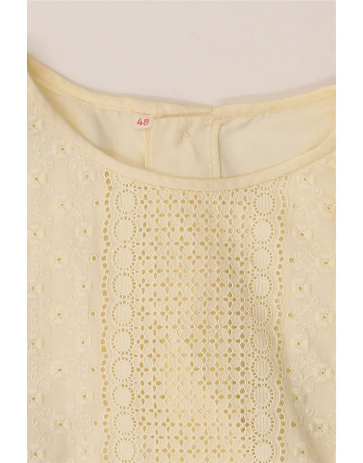 VINTAGE Womens Short Sleeve Blouse Top IT 46 Large Off White Vintage Vintage and Second-Hand Vintage from Messina Hembry 